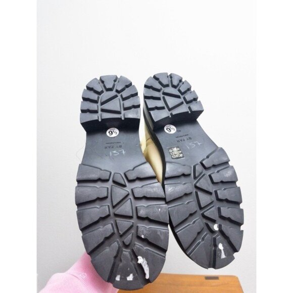 NEW By FAR Russel Lamb Leather Knee High Boots 40 Ivory Chunky Lug 10 Platform - Picture 4 of 13